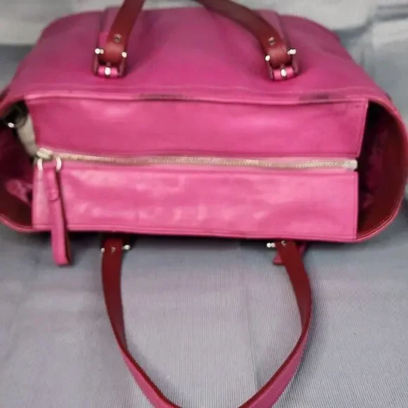 Vintage Coach Tote Bag Pink Leather D05Q-5182 Double Strap Shoulder Bag Rare - Picture 6 of 16